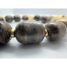 Jūros akmenėlių apyrankė – žalvaris, jūrinis ąžuolas