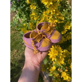 Batukai kūdikiui 2-6 mėn ,geltona su violetine Nerti vašeliu