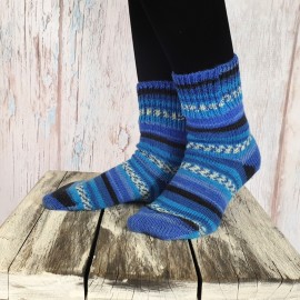 Mėlynos raštuotos vilnos kojinės