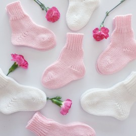 Kojinės mergaitėms Pirmosios merino vilnos kūdikio kojinytės