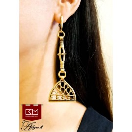 Auskarai su etno motyvu,žalvaris