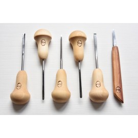 Medžio drožybos rėžtukų rinkinys / Lino raižinių rėžtukų rinkinys 6 vnt. 