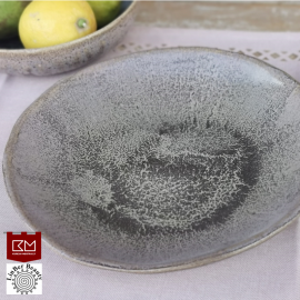 Lėkštė pilkai sidabrinė vidutinio dydžio