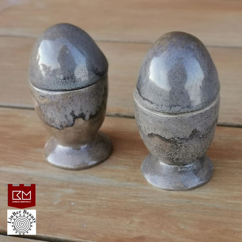 Linberžė kiaušinis pilkai sidabrinis (kiaušinio laikiklis)