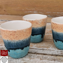 Keraminis puodelis „Jūra, smėlis ir dangus“