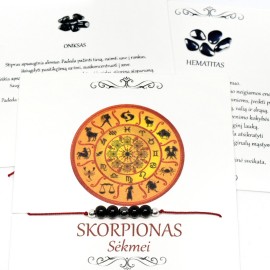 Sėkmės - apsaugos apyrankė Skorpiono ženklui. (Nemokamas siuntimas)
