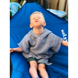 Vaikiškas  baltas lininis pončas 